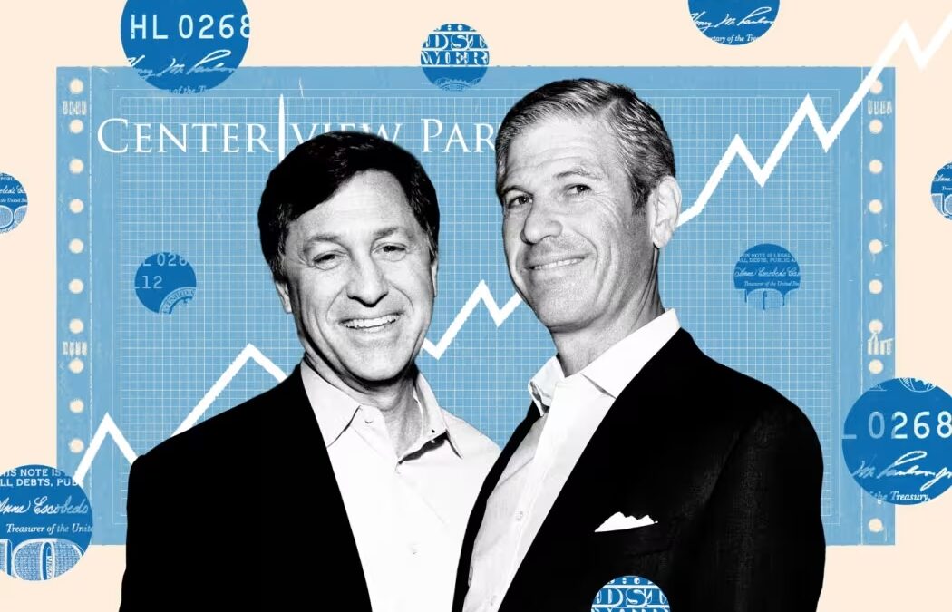 Centerview co-founders Blair Effron and Robert Pruzan. Illustration: Rachel Mendelson/WSJ, iStock (2), Bennett Raglin/Getty Images, Noam Galai/Getty Images